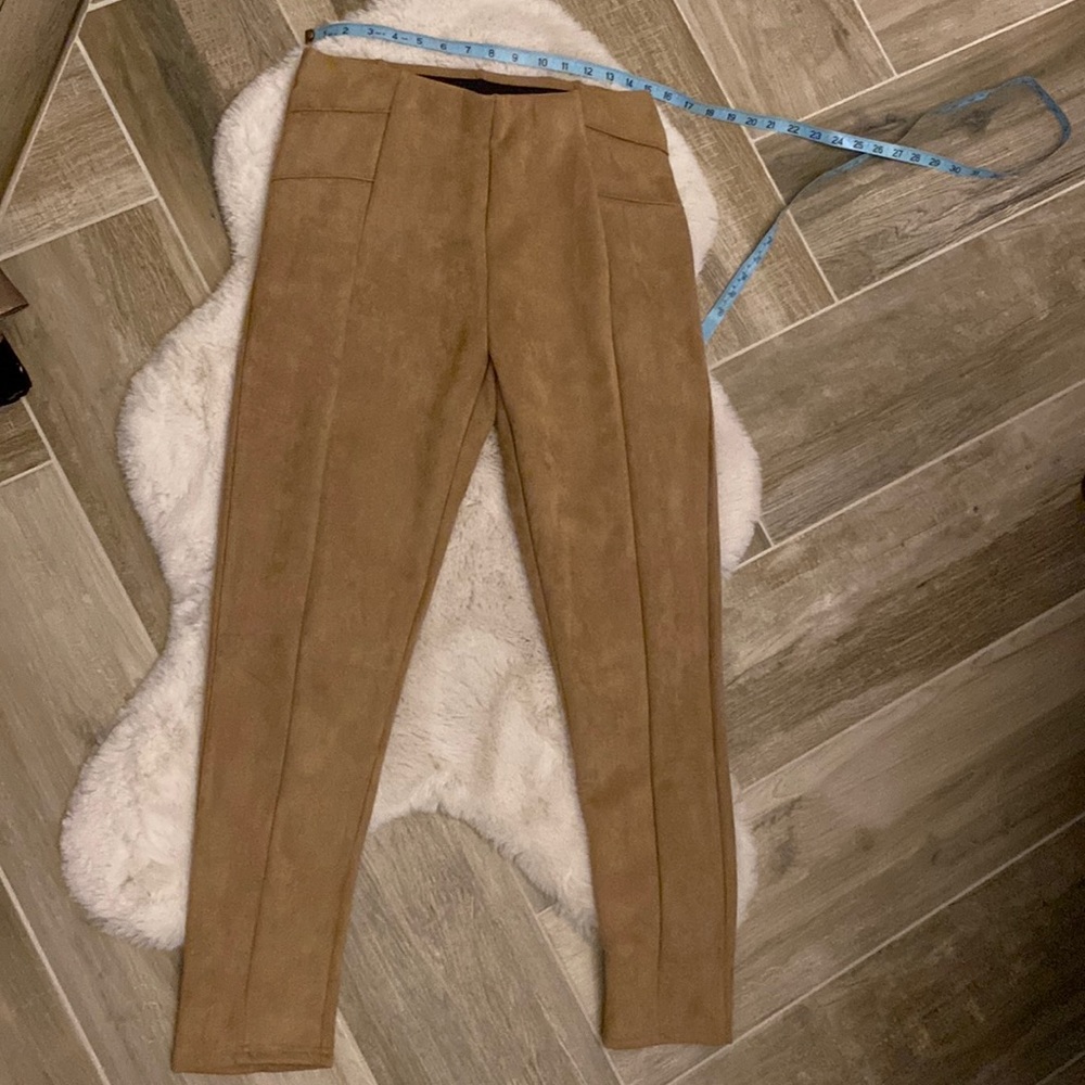 Faux Suede High Waisted Pants